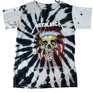 Metallica Tie Dye T-Shirt In Vertigo Skull Men's MEDIUM 100% Cotton